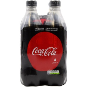 COCA COLA ZERO 500ml PET // ΚΙΒ.6x4x500ml (4Pack)