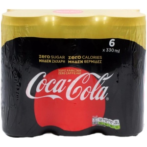 COCA COLA ZERO CAFF-FREE 330ml ΚΟΥΤΙ // ΚΙΒ.4x6x330ml (6Pack)