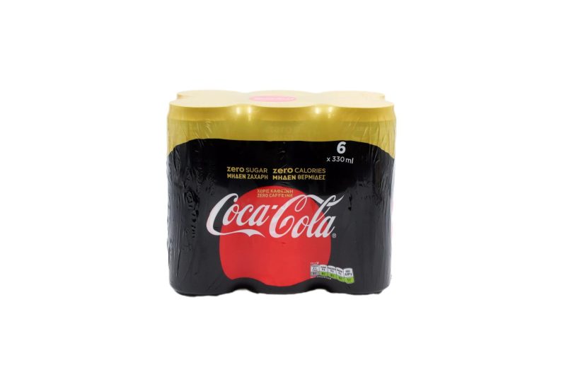 COCA COLA ZERO CAFF-FREE 330ml ΚΟΥΤΙ // ΚΙΒ.4x6x330ml (6Pack)