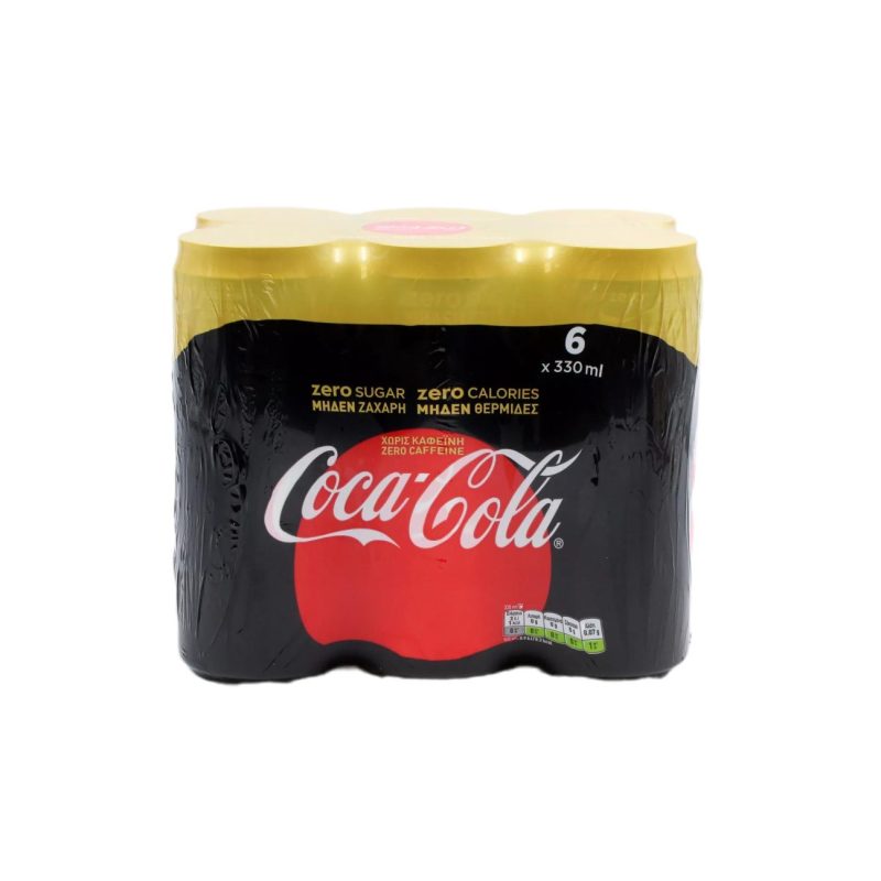 COCA COLA ZERO CAFF-FREE 330ml ΚΟΥΤΙ // ΚΙΒ.4x6x330ml (6Pack)