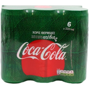 COCA COLA STEVIA 330ml ΚΟΥΤΙ // ΚΙΒ.4x6x330ml (6Pack)