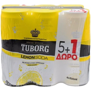 TUBORG 330ml PROMO ΚΟΥΤΙ LEMON SODA ΚΙΒ.4x6Px330ml (5+1Δ)