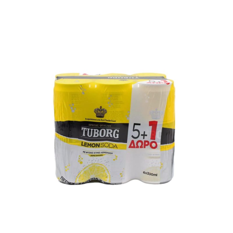 TUBORG 330ml PROMO ΚΟΥΤΙ LEMON SODA ΚΙΒ.4x6Px330ml (5+1Δ)