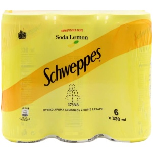 SCHWEPPES 330ml LEMON SODA // ΚΙΒ.4x6Px330ml