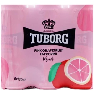 TUBORG 330ml ΑΠΛΟ ΚΟΥΤΙ PinkGrapefruit/Σαγκουινι ΚΙΒ.4x6Px330ml