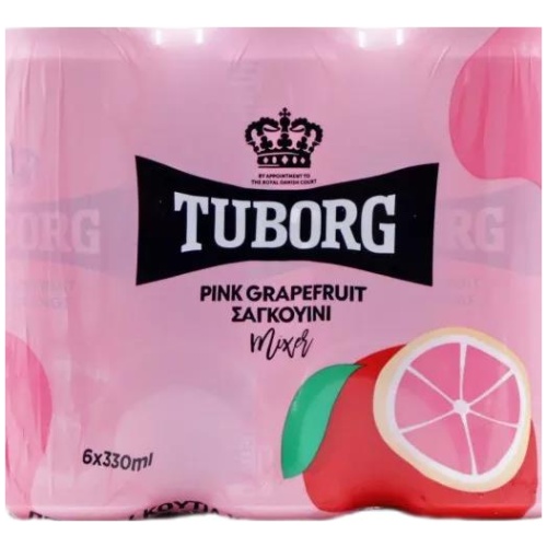 TUBORG 330ml ΑΠΛΟ ΚΟΥΤΙ PinkGrapefruit/Σαγκουινι ΚΙΒ.4x6Px330ml