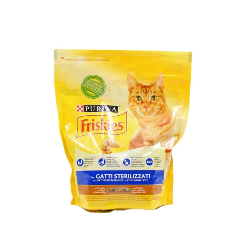 FRISKIES ΓΑΤΑ ΞΗΡΑ Sterilised ΓΑΛΟΠΟΥΛΑ/ΛΑΧΑΝΙΚΑ ΚΙΒ.12x375gr