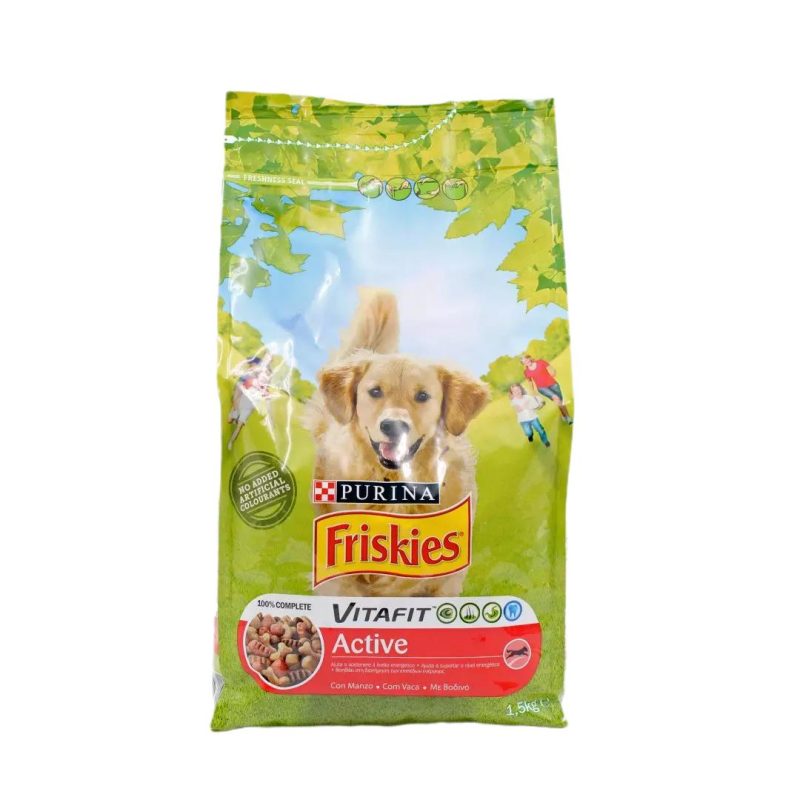 FRISKIES ΣΚΥΛΟΥ ΞΗΡΑ 1.5KG ACTIVE ΜΟΣΧΑΡΙ ΚΙΒ.6TMX