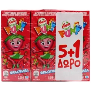 PROMO ΑΜΙΤΑ 250ml FUN Ν. ΚΟΚΚΙΝΟ // ΚΙΒ.4x6x250ml (5+1Δ)