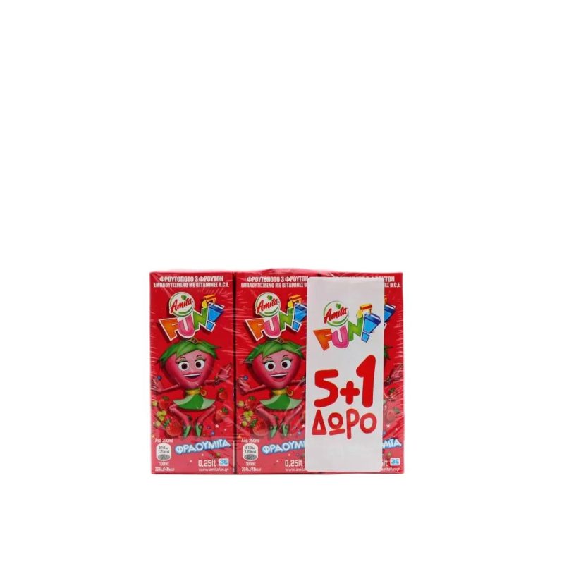 PROMO ΑΜΙΤΑ 250ml FUN Ν. ΚΟΚΚΙΝΟ // ΚΙΒ.4x6x250ml (5+1Δ)