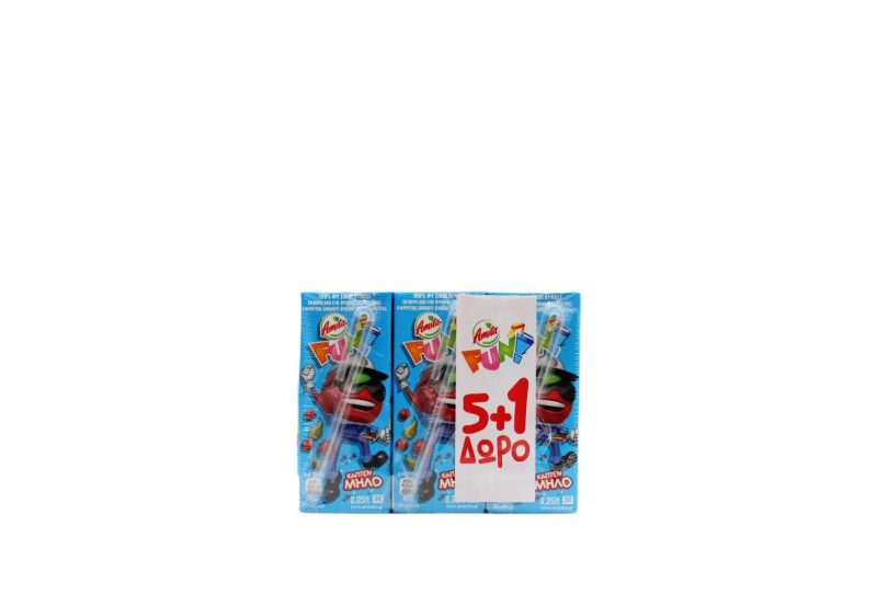 PROMO ΑΜΙΤΑ 250ml FUN Φ.Χ. ΜΠΛΕ // ΚΙΒ.4x6x250ml (5+1Δ)