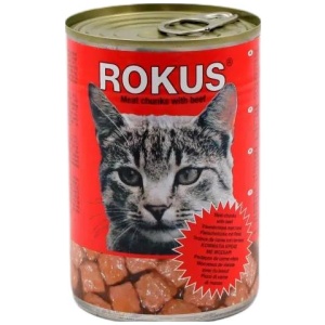 ΚΟΝΣΕΡΒΑ ΓΑΤΑΣ ROKUS ΚΟΚΚΙΝΗ ΚΙΒ.24x410gr (ΜΟΣΧΑΡΙ)