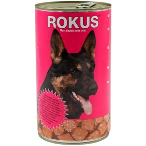 ΚΟΝΣΕΡΒΑ ΣΚΥΛΟΥ ROKUS ΡΟΖ ΚΙΒ.12x1250gr (ΑΡΝΙ)