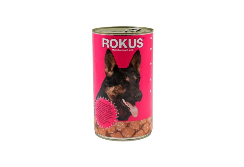 ΚΟΝΣΕΡΒΑ ΣΚΥΛΟΥ ROKUS ΡΟΖ ΚΙΒ.12x1250gr (ΑΡΝΙ)