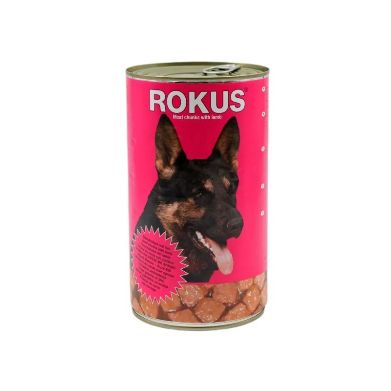 ΚΟΝΣΕΡΒΑ ΣΚΥΛΟΥ ROKUS ΡΟΖ ΚΙΒ.12x1250gr (ΑΡΝΙ)