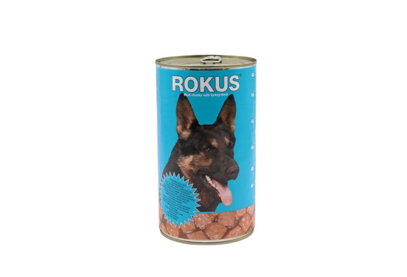 ΚΟΝΣΕΡΒΑ ΣΚΥΛΟΥ ROKUS ΜΠΛΕ ΚΙΒ.12x1250gr