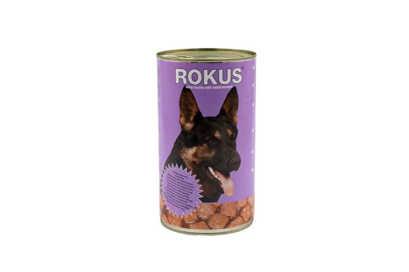 ΚΟΝΣΕΡΒΑ ΣΚΥΛΟΥ ROKUS ΜΩΒ ΚΙΒ.12x1250gr (ΚΟΥΝΕΛΙ)