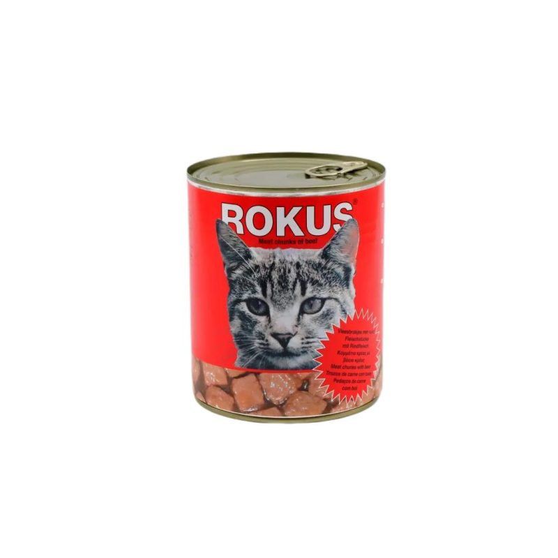 ΚΟΝΣΕΡΒΑ ΜΕΓΑΛΗ ΓΑΤΑΣ ROKUS ΚΟΚΚΙΝΗ ΚΙΒ.12x800gr