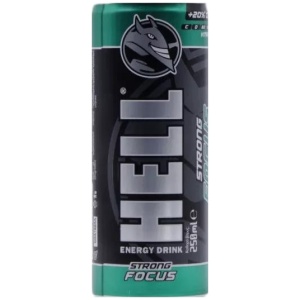 HELL ENERGY 250ml StrongFocus +20% Caffeine ΚΙΒ.24x250ml