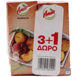 PROMO ΑΜΙΤΑ 250ml Ν. ΡΟΔΑΚΙΝΟ // ΚΙΒ.6x4x250ml (3+1Δ)