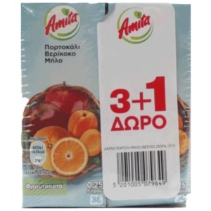 PROMO ΑΜΙΤΑ 250ml Ν. Π.Μ.Β. // ΚΙΒ.6x4x250ml (3+1Δ)