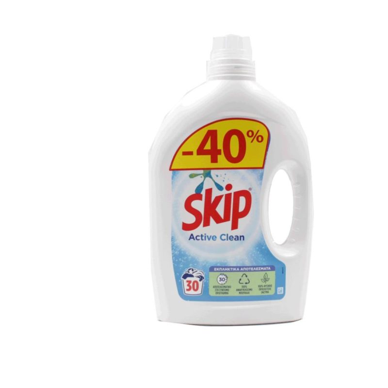 SKIP ΥΓΡΟ ΠΛΥΝΤΗΡΙΟΥ Active Clean (30ΜΕΖ) ΚΙΒ.5x1.5LT