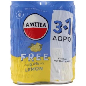 AMSTEL PROMO ΚΟΥΤΙ FREE LEMON 330ml // KIB.6x4Px330ml (3+1Δ) Α/Ζ