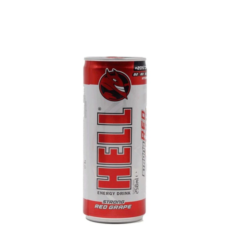 HELL ENERGY 250ml Strong RED GRAPE (ΣΤΑΦΥΛΙ) ΚΙΒ.24x250ml