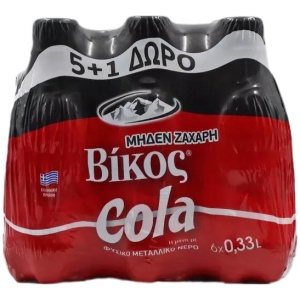 ΑΝΑΨΥΚΤΙΚΟ ΒΙΚΟΣ 330ml COLA Zero ΜΗΔΕΝ ΖΑΧΑΡΗ ΚΙΒ.3x6x330ml (5+1Δ)