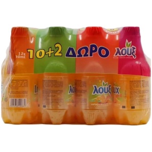 LOUX 330ml PET MIX ΦΡΟΥΤΑ ΚΙΒ.12φ (10+2Δ)