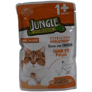 ΓΑΤΟΤΡΟΦΗ JUNGLE POUCH Sterilised ΚΟΤΟΠΟΥΛΟ 100gr ΚΙΒ.24ΤΜΧ (ΚΙΤΡΙΝΟ)