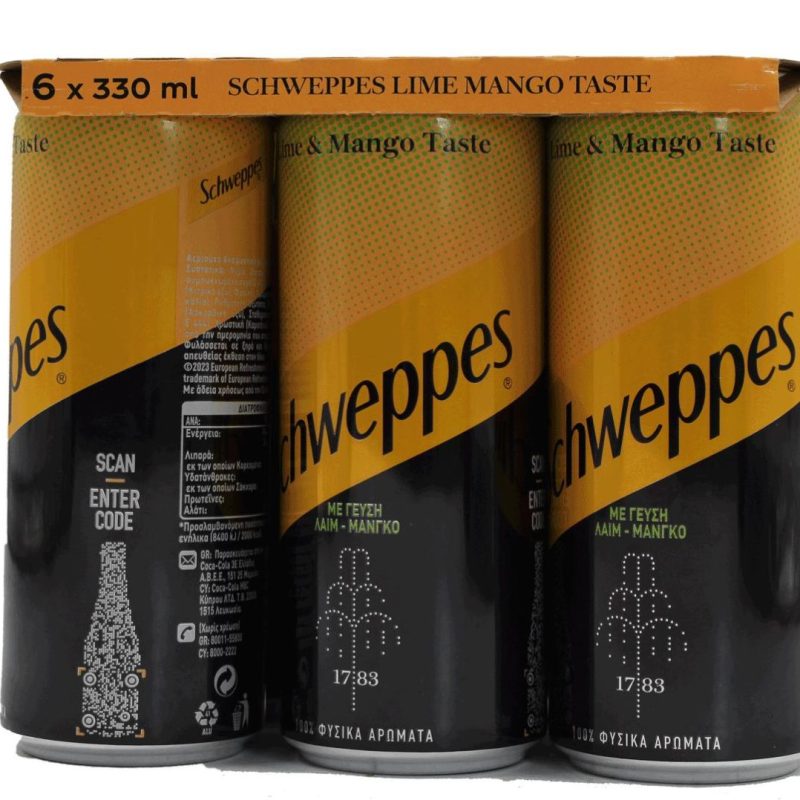 SCHWEPPES 330ml MANGO - LIME // ΚΙΒ.4x6Px330ml