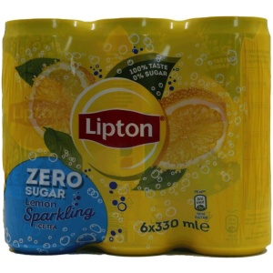 LIPTON 330ml ΚΟΥΤΙ Sparkling ZERO ΤΣΑΙ ΛΕΜΟΝΙ // KIB.4x6x330ml