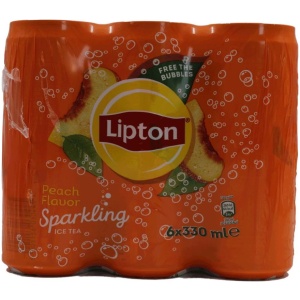 LIPTON 330ml ΚΟΥΤΙ Sparkling ΤΣΑΙ ΡΟΔΑΚΙΝΟ // KIB.4x6x330ml