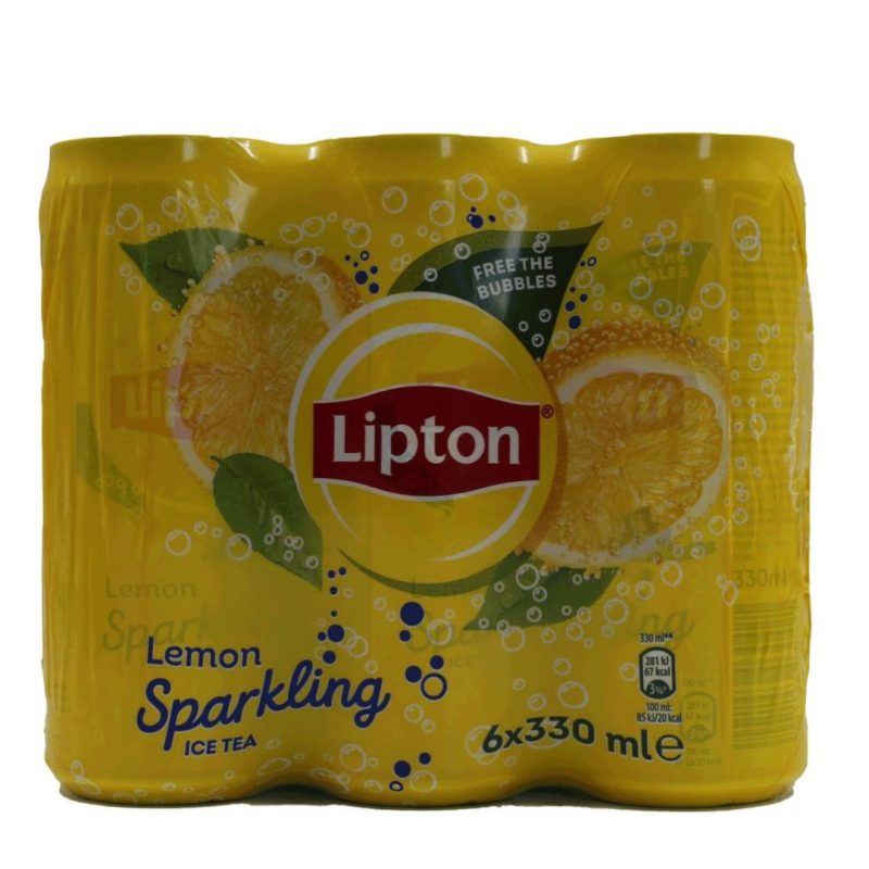 LIPTON 330ml ΚΟΥΤΙ Sparkling ΤΣΑΙ ΛΕΜΟΝΙ // KIB.4x6x330ml