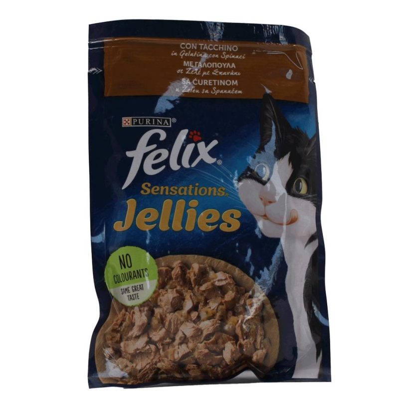 PURINA FELIX ΓΑΤΑ AGAIL ΓΑΛΟΠΟΥΛΑ/ΣΠΑΝΑΚΙ (Ζελέ) ΚΙΒ.26x85gr