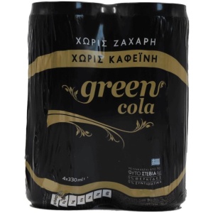 GREEN COLA 330ml ΚΟΥΤΙ COLA ΧΩΡΙΣ ΚΑΦΕΪΝΗ ΚΙΒ.6x4x330ml