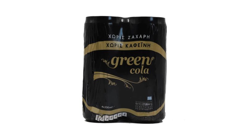 GREEN COLA 330ml ΚΟΥΤΙ COLA ΧΩΡΙΣ ΚΑΦΕΪΝΗ ΚΙΒ.6x4x330ml