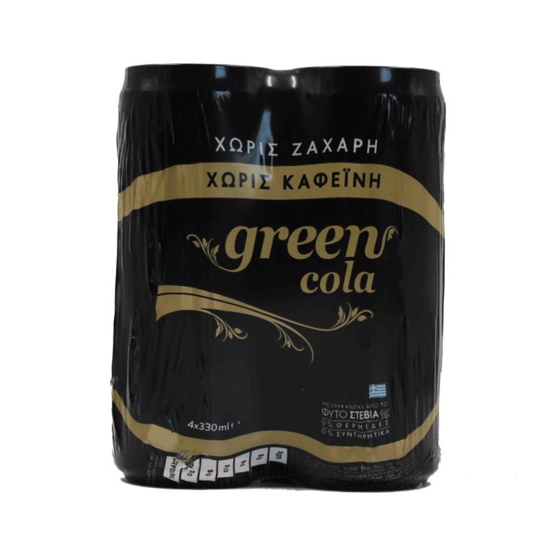 GREEN COLA 330ml ΚΟΥΤΙ COLA ΧΩΡΙΣ ΚΑΦΕΪΝΗ ΚΙΒ.6x4x330ml