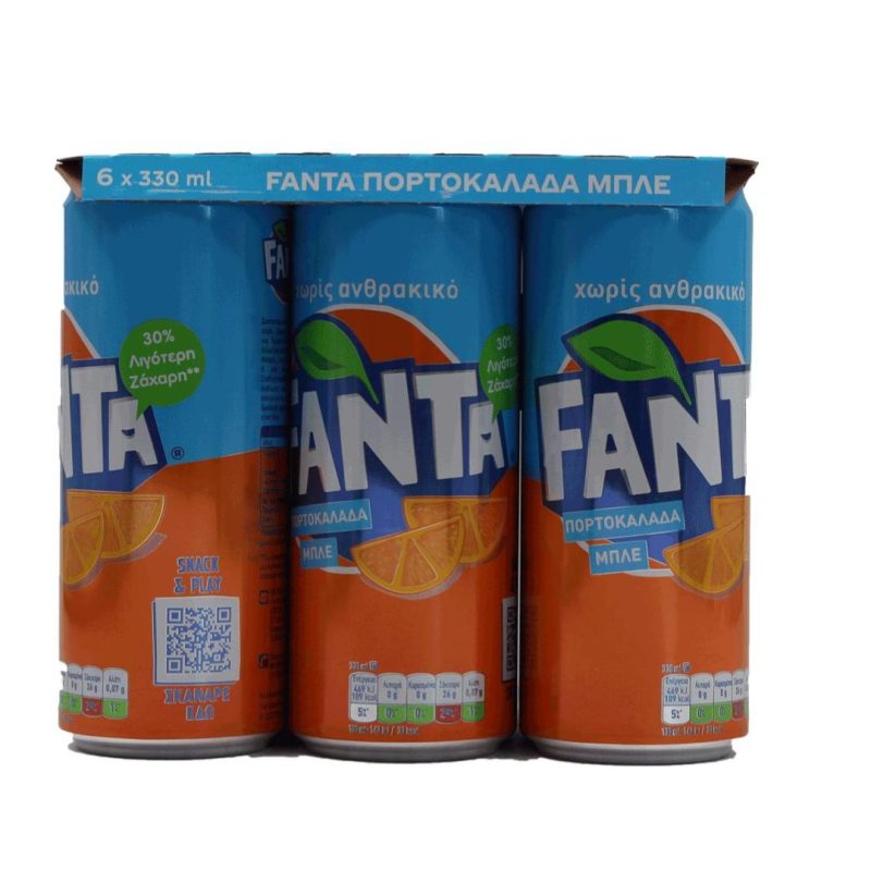 FANTA ΜΠΛΕ ΠΟΡΤΟΚΑΛΙ 330ml ΚΟΥΤΙ // ΚΙΒ.4x6x330ml (6Pack)