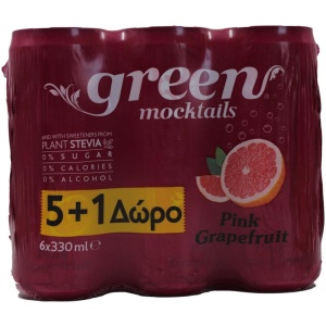 GREEN COLA 330ml ΚΟΥΤΙ PINK GRAPEFRUIT ΚΙΒ.4x6x330ml (5+1Δ)