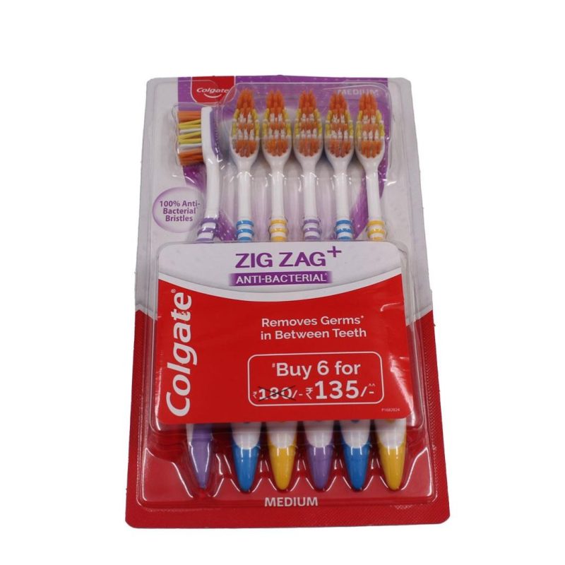 COLGATE ΟΔΟΝΤΟΒΟΥΡΤΑ ZIG ZAG MEDIUM 6s ΚΙΒ.36x6ΤΜΧ