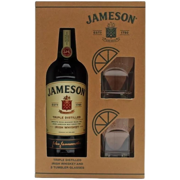 JAMESON ORIGINAL IRISH WHISKY PROMO ΚΙΒ.6x700ml (+2 Ποτήρια)