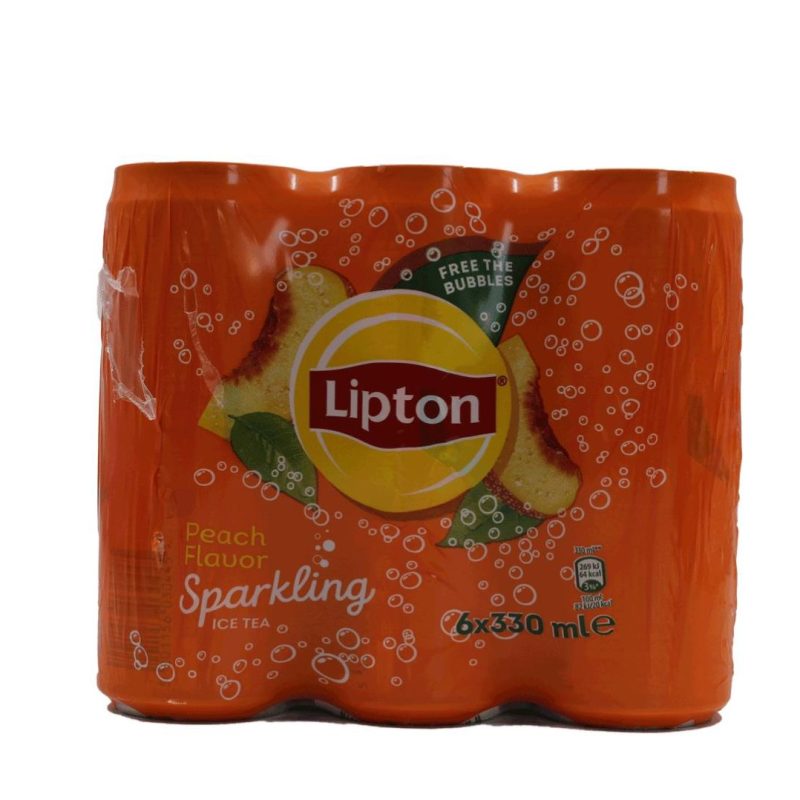 LIPTON 330ml ΚΟΥΤΙ Sparkling ΤΣΑΙ ΡΟΔΑΚΙΝΟ // KIB.4x6x330ml